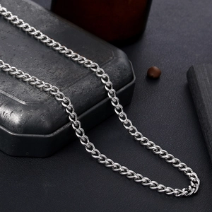Minimalistische silberne Edelstahl-Panzerkette im Hiphop-Stil für Herren und Damen