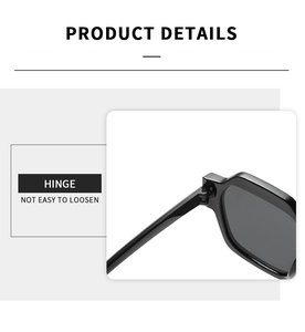 Détail du gros plan sur la charnière robuste des lunettes de soleil noires XXL