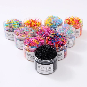 Lot de 10 bouteilles d'élastiques à cheveux colorés pour enfants, attaches en caoutchouc doux