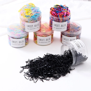 Élastiques à Cheveux Enfants Colorés Bandes en Caoutchouc Pot Transparent Style Coréen Sans Dommage Cheveux Accessoires