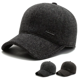 Cappello Da Baseball In Lana Invernale Da Uomo Con Protezione Per Le Orecchie Fodera In Pile Caldo Retro