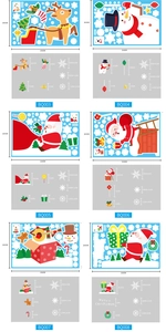 Detailed size charts and snowflake patterns for Christmas window cling sticker collection