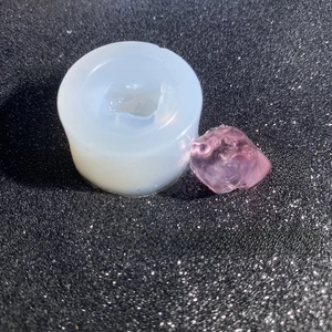 Macro view of translucent silicone mold for DIY resin crystal clusters and rock formations
