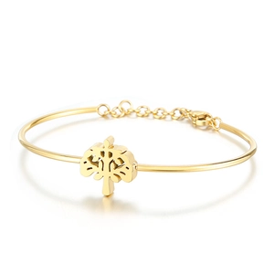 Bracelet arbre de vie doré avec chaîne d'extension réglable et fermoir mousqueton