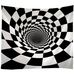 Polyester Wall Hanging Tapestry Optical Illusion 3D Vortex Geometric Swirl Modern Art Backdrop For Bedroom Decor