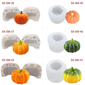 Set stampi in silicone 3D a forma di zucca per candele, saponi e cioccolati Halloween