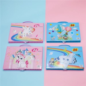 Set d'arte da 86 pezzi per bambini con quattro copertine colorate per il disegno creativo