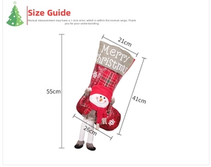 Informazioni sulle dimensioni della calza di Natale grande da 55cm con gambe lunghe