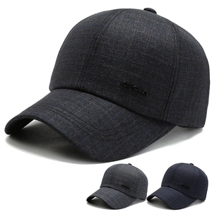 Baseball Cap Men Polyester Grid Texture Side Sport Letter Sun Shade Adjustable Dad Hat For Middle-Aged Elderly
