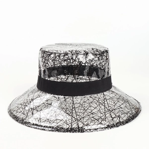 Bob En PVC Transparent Imperméable Mode Protection Solaire Plastique Clair Imprimé Léopard Chapeau Femme