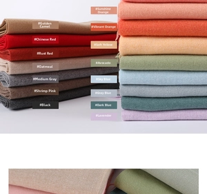 Detailed color palette of cashmere scarves showing various warm and cool fabric shades