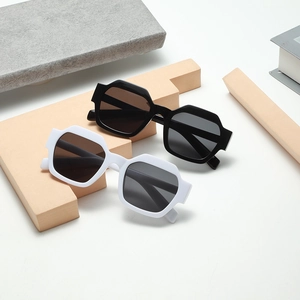 Lunettes De Soleil Géométriques Polygonales Grand Cadre Plastique Protection UV400 Extérieur Cyclisme Voyage Rétro Unisexe