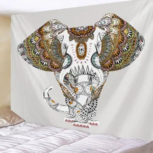 Böhmischer Elefanten-Wandteppich mit Mandala-Mustern für die Schlafzimmerdekoration