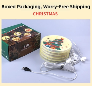 Detail of Christmas snowman LED string lights with USB power and IP44 waterproof box