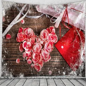 Weihnachts Wandteppich Polyester Retro Holz Textur Urlaub Dekor Schlafzimmer Wohnzimmer Hintergrund