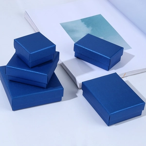 Peacock blue jewelry gift box collection in multiple sizes on a clean white surface