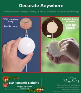 Dual-purpose LED light with suction cup and hook for festive Christmas decoration