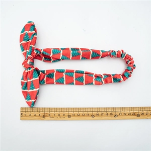 Bandeau de Noël en velours à motif sapin rouge avec un nœud décoratif de fête