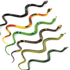 Realistic 6-piece wild snake animal model set with various colors and scale textures