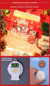 Detail of 3D snowman LED window light showing dual battery pack and hanging hook feature