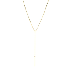 Collier minimaliste en forme de Y en acier inoxydable doré 316L avec pendentif barre