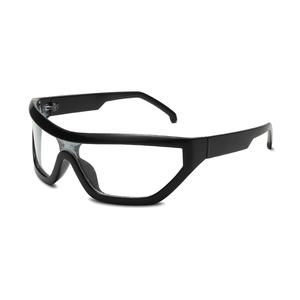 Y2K oversized black shield sunglasses with transparent lenses for outdoor fashion style