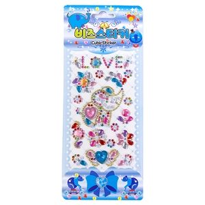Cute Korean style acrylic diamond heart and letter stickers for DIY photo albums