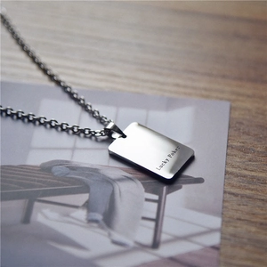 Lucky Poker silver stainless steel pendant necklace on a long chain for men and women