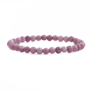 Pulsera elástica de cuentas de ágata púrpura de 6mm con texturas de piedra natural