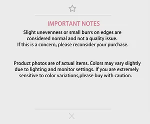 Customer notice infographic detailing shipping policy and color difference information