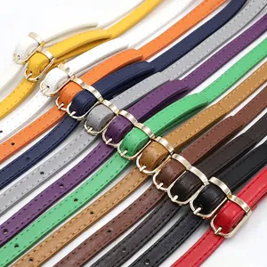 Adjustable PU leather replacement straps for handbags with gold metal buckles in 11 colors