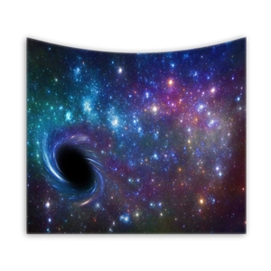 Cosmic black hole and starry universe tapestry wall hanging for bedroom decor