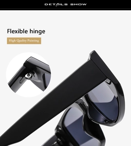 Nahaufnahme des flexiblen Metallscharniers und der hochwertigen Lackierung der Sonnenbrille