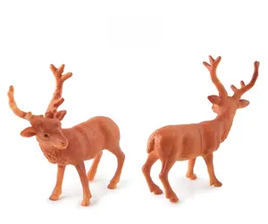 Detailed view of two realistic fawn models with textured fur finish and orange tones