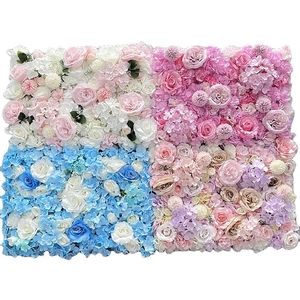 Artificial flower wall panels with roses and hydrangeas for wedding backdrops