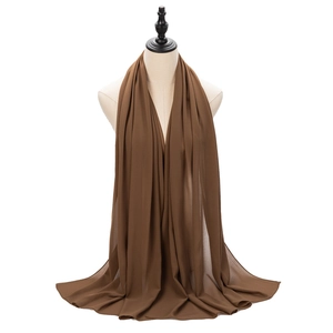 Brown pearl chiffon headscarf hijab for women with soft lightweight draping effect
