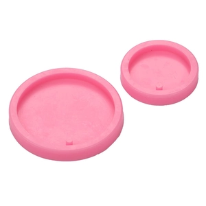 Lot de 2 moules ronds en silicone rose pour pendentifs porte-clés et pâtisserie
