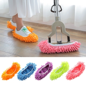 Chenille Microfiber Mop Slippers Shoe Covers Elastic Washable Floor Dust Cleaning Lazy Foot Cleaning Tool