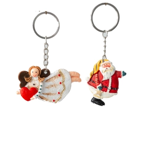 Christmas angel and Santa Claus keychain pendants for handbags and holiday gifts decoration
