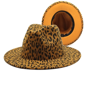 Leopard Print Wide Brim Fedora Hat Cotton Polyester Felt Jazz Cap Breathable Fashion Sun Protection For Women Men