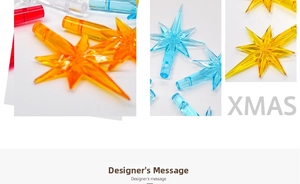 Colorful translucent acrylic star-shaped toppers for ceramic Christmas tree lighting