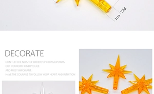 Macro detail of star shaped ceramic Christmas tree bulb measuring 1cm and 7.6g