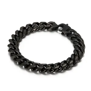 Stainless Steel Cuban Link Bracelet For Men Hip Hop Punk Style High Polished Jewelry Trendy Simple Gift