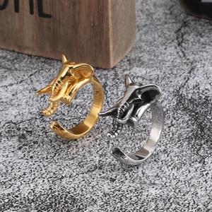 Creative elephant nose rings for men in gold and antique silver finish punk style