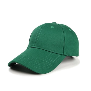 Detailed view of breathable cotton twill fabric and stitching on forest green baseball cap
