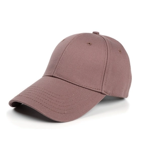 Detail of solid color baseball cap featuring multi-row stitching on the reinforced brim