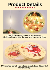 Detail of LED Christmas snowman hanging light with PVC color printing and cold light beads