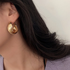 Chunky Twisted Woven Hoop Earrings Geometric Multilayer Alloy With 925 Sterling Silver Earring Post For Women