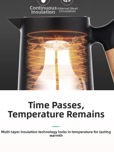 Detail showing multi-layer thermal insulation and heat circulation of the black flask