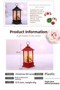 Detailed dimensions of 13x5.5cm for the LED Christmas lantern with festive Santa patterns